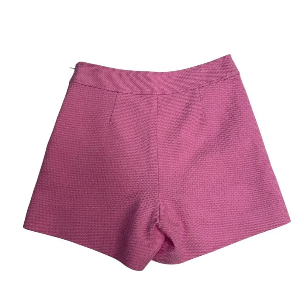 J.Crew Pink Textured High-Waist Button Detail Shorts Size 0 EUC